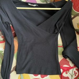 Women's Going Out Crop Top, Wrapped, Ribbed